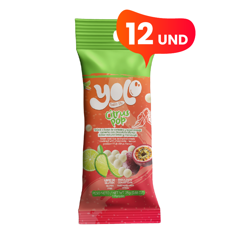Snack de Chocolate Blanco Citrus Pop (x12)
