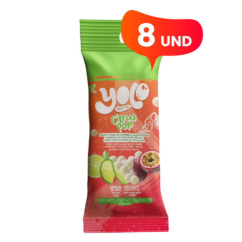 Snack de Chocolate Blanco Citrus Pop (x8)